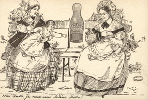 Reklam för en nappflaska (litho) av French School