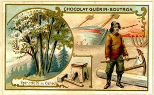 Reklamkromolitografi av Guérin Boutron-choklad (kromolitografi) av French School