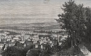 Agen - Lot-et-Garonne - gravyr i "La France illustrée: geografi, historia, statistisk administration" av V.A. Malt-Brown. 1884 av French School