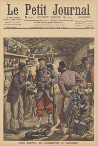 Byrå för desertörer från den franska främlingslegionen i Algeriet (färg litho) av French School