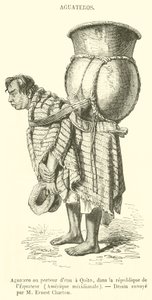 Aguatero eller vattenbärare i Qnito, Ecuador, Sydamerika (gravyr) av French School