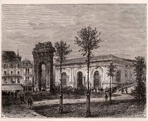 Aix les bains - Aix-les-Bains - Savojen - den romanska bågen av Campanus - gravyr i "La France illustrée: geografi, historia, statistisk administration" av V.A. Malt-Brown. 1884 av French School