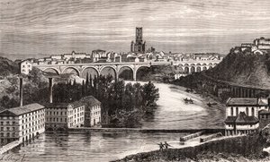 Albi - Languedoc-Roussillon-Midi-Pyrenee - gravyr i "La France illustrée: geografi, historia, statistisk administration" av V.A. Malt-Brown. 1884 av French School