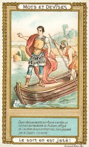 Tärningen är gjuten (Tärningen är gjuten) (chromolitho) av French School