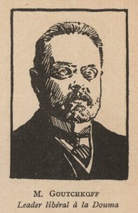 Alexander Guchkov, rysk oktobristisk politiker och ordförande i statsduman (lito) av French School