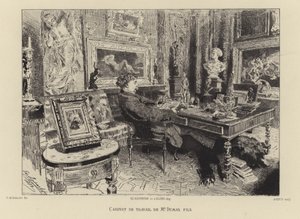 Alexandre Dumas den yngre i sitt arbetsrum av French School