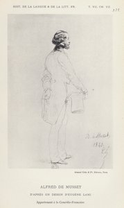 Alfred De Musset (litho) av French School