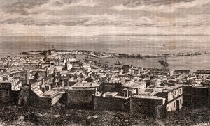 Alger - Alger - Algeriet - gravyr i "La France illustree: geografi, historia, administration statistique" av V.A. Malt-brunt. 1884 av French School