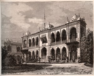 Alger - Guvernörens palats i Mustapha - gravyr i "La France illustrée: geografi, historia, statistisk administration" av V.A. Malt-Brown. 1884 av French School