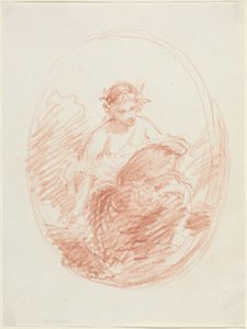 Allegorisk figur (röd krita på vävt papper) av French School
