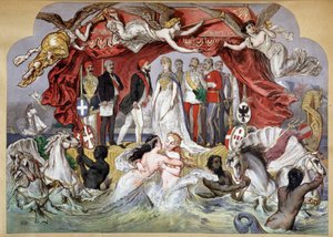 Allegori över invigningen av Suezkanalen den 17/11/1869 av French School