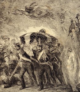 Allegori om den franske kejsaren Napoleon Bonapartes askas återkomst 1840. 1800-talet (gravyr från "Klar, seder, bruk, kostymer, uppfinningar av French School