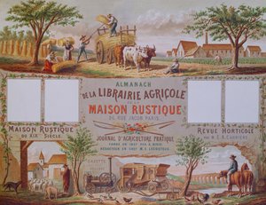 Almanacka för jordbruksbokhandeln La Maison Rustique, ca 1860 (färgstick) av French School