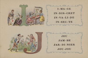 Falieres Phosphatine Alphabet (färg litho) av French School