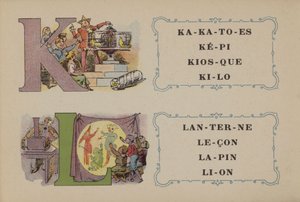 Falieres Phosphatine Alphabet (färg litho) av French School