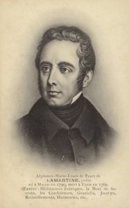 Alphonse de Lamartine (1790-1869), fransk författare, poet och politiker (litografi) av French School