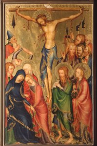 Altarolo del Bargello: crucifixion - (diptyk av Bargello, crucifixion) Anonym målning av den franska skolan på 1300-talet (franska skolan, XIV-talet) Florens, Museo Nazionale del Bargello av French School