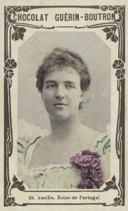 Amelie, Reine de Portugal (färgad bild) av French School