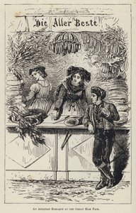 En baraque från Alsace på den stora skinkmässan (gravyr) av French School
