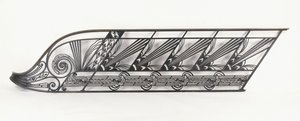En art déco-trappa balustrad designad av Delion, ca 1920-1930-talet (brons, smidesjärn) av French School