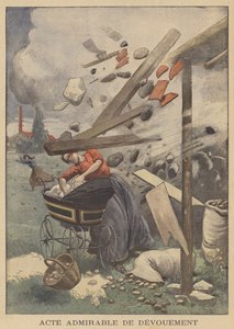 En beundransvärd handling av hängivenhet (färg litho) av French School