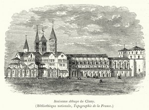 Tidigare klostret i Cluny (gravyr) av French School