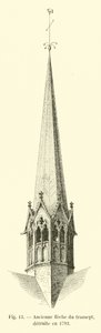 Gammal tvärarmspil, förstörd 1793 av French School