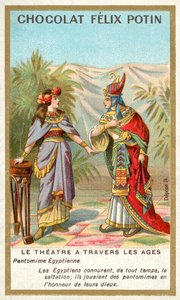 Forntida egyptisk pantomime (chromolitho) av French School