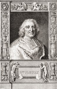 André-Hercule de Fleury, biskop av Fréjus, 1653 1743. Fransk kardinal och överste minister för Ludvig XV. Från Les Heures Libres publicerad 1908. av French School