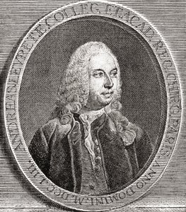 André Levret, 1703 1780. Fransk fødselslæge. Fra Les Heures Libres udgivet 1908.swed av French School