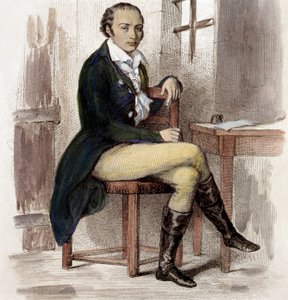 Andre Chenier (färggravyr) av French School