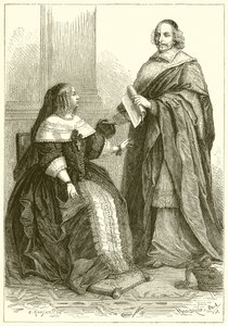 Anne av Österrike och kardinal Mazarin av French School
