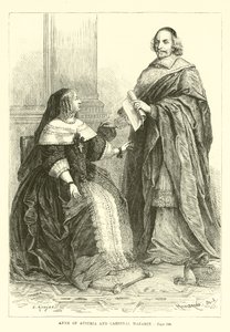 Anne av Österrike och kardinal Mazarin av French School