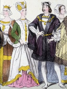 Anne av Bretagne och Charles VIII - i "Den franska monarkin i tryck"" av French School