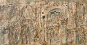 Antenors ambassad till Grekland och The Judgment of Paris (bläck & wc på papper) av French School