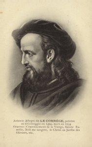 Antonio da Correggio, italiensk målare (litografi) av French School