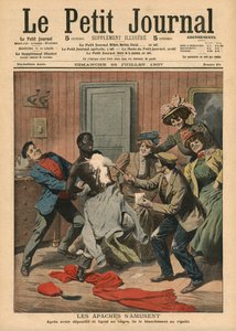 Apacher som roar sig, illustration från "Le Petit Journal", supplement illustre, 28 juli 1907. av French School