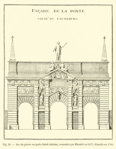 Stenbåge eller Porte Saint-Antoine, ombyggd av Blondel 1672, revs 1788 av French School