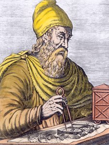 Arkimedes (287-212 f.Kr.) (senare färgläggning) av French School