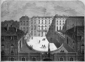 Arkitektur: utsikt över hotellet i Caisse des depots et consignations (1700-1800-talet), Paris av French School