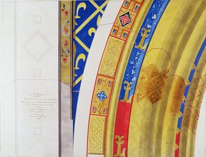 Archivolt av monumentet ovanför huvudaltaret i Sainte-Chapelle, Paris av French School