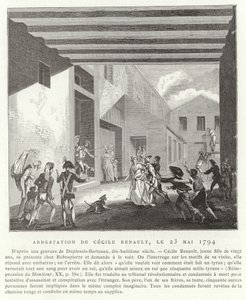 Arrestering av Cecile Renault, Paris, 23 maj 1794 av French School