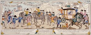 Arrestering av kungen och hans familj i Varennes den 22 juni 1791 av French School