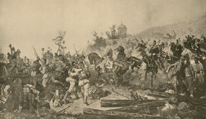 Ankomst av bayerska trupper före Paris, fransk-preussiska kriget, september 1870 av French School