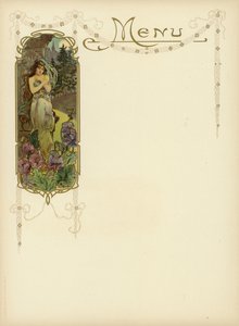 Art Nouveau design för en meny av French School