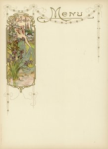 Art Nouveau design för en meny av French School