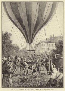 Ascension of Gay-Lussac, i Paris, 16 september 1804 (gravyr) av French School