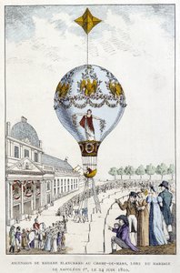 Madame de Blanchards himmelsfärd till Champs-de-Mars, vid Napoleons bröllop 1:a, 24 juni av French School