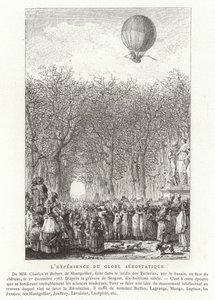Ascent of the Montgolfier Brothers Aerostatic Globe, Paris, 1 december 1783 av French School