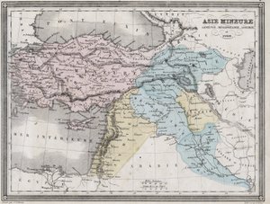 Mindre Asien, Armenien, Mesopotamien, Assyrien och Syrien i antiken - Plåt extraherad från "" Universal Atlas of Ancient and Modern Geography for the Use of Residential Schools"" av Vuillemin - ca. 1845 av French School